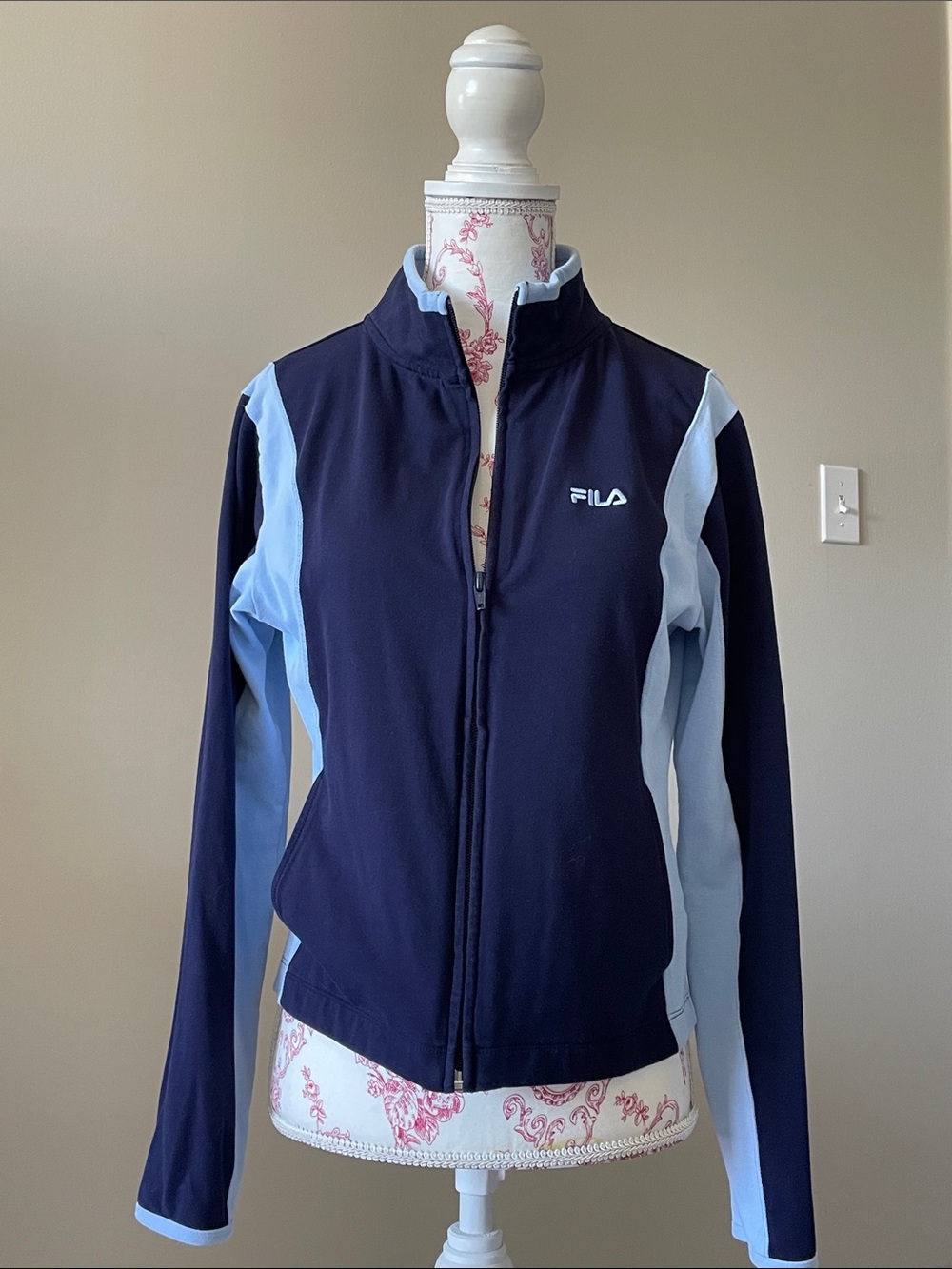 Fila Navy and Light Blue Women's Track Zip Jacket